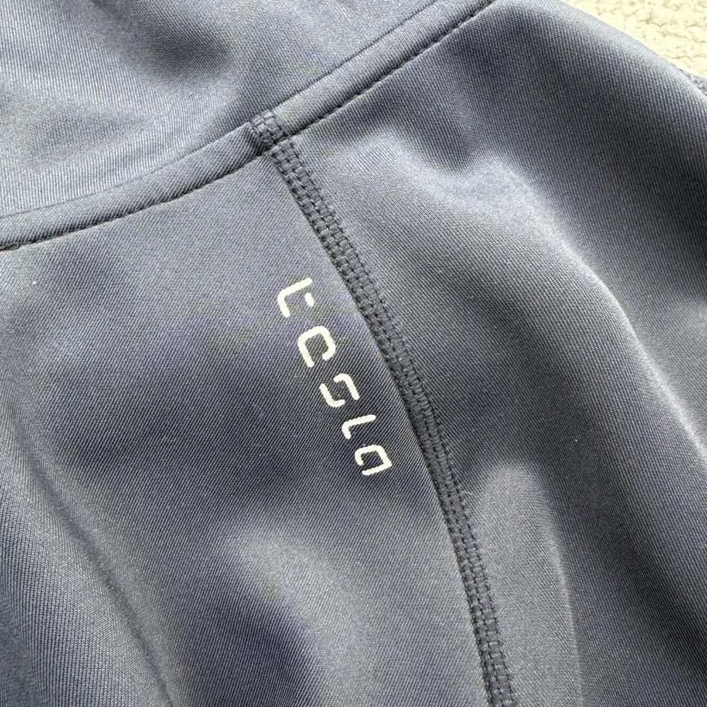 Tesla Hoodie Mens‎ XL Blue Full Zip Thumbhole Cuffs Athletic Performance Jacket